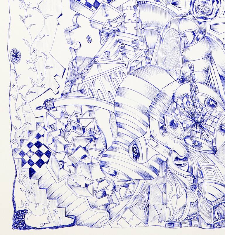 Original Contemporary Abstract Drawing by Sam Noten
