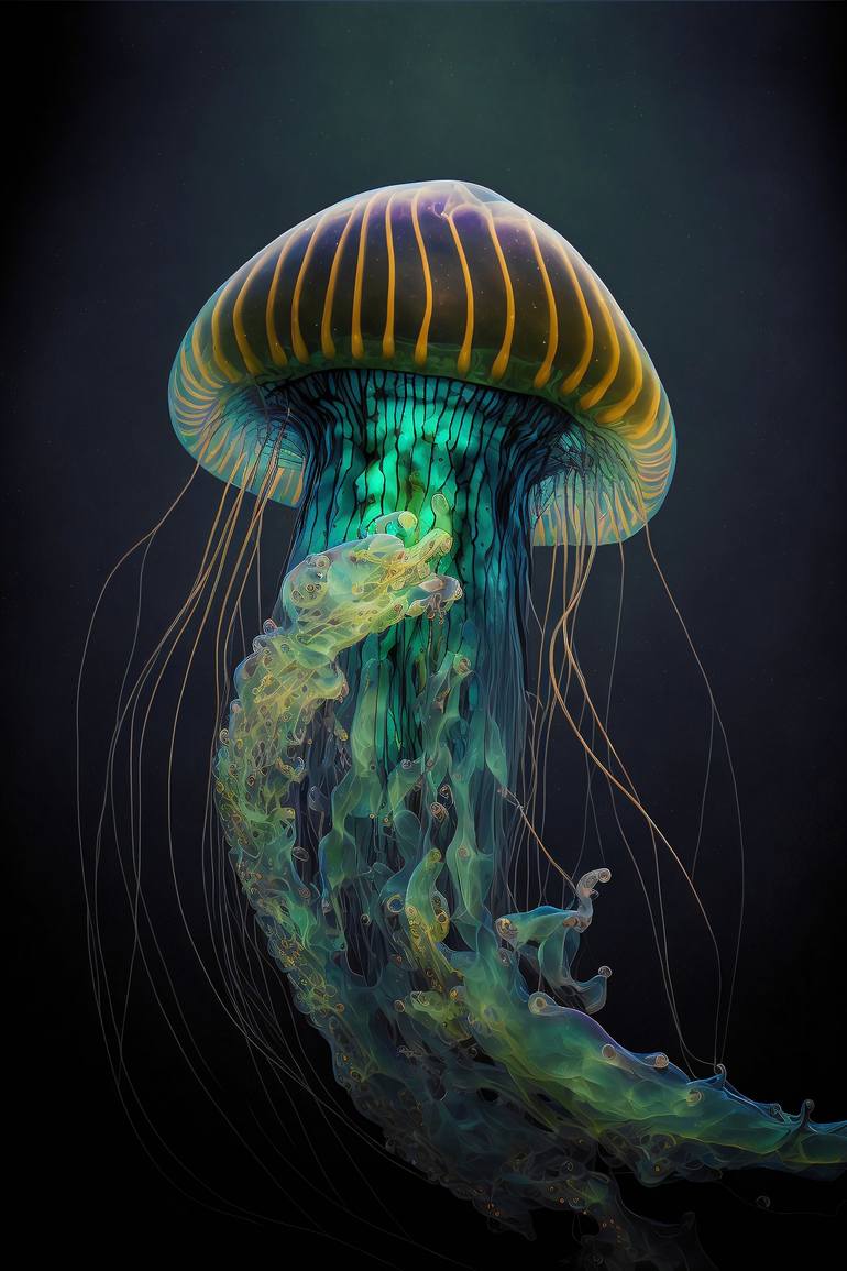 Jellyfish 7 Digital by Julia Macmillan | Saatchi Art