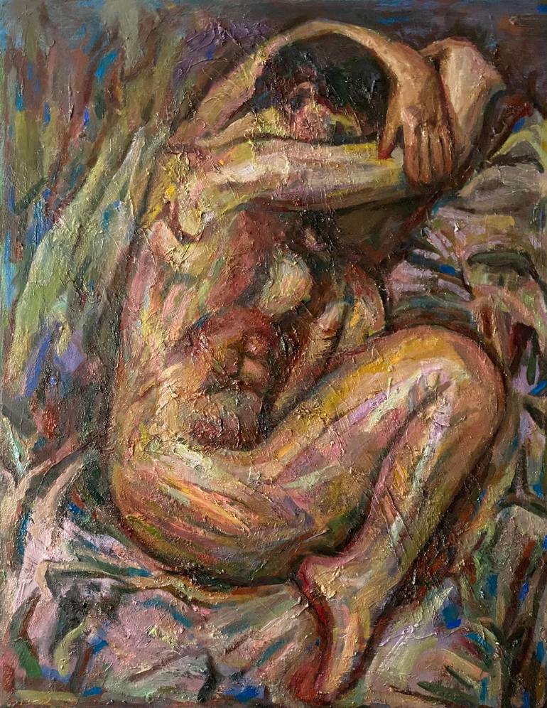 Original Contemporary Nude Painting by Steven Art