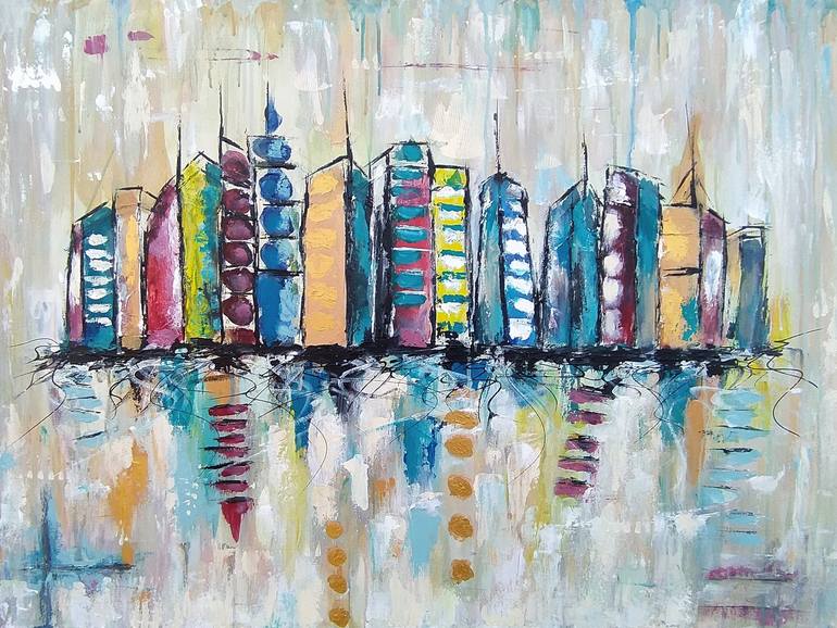 Cityscape Painting by Andrea Milodanovic | Saatchi Art