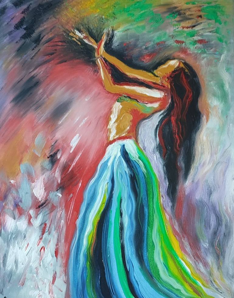 Divine Feminine Co-creating with Nature (Original) Painting by