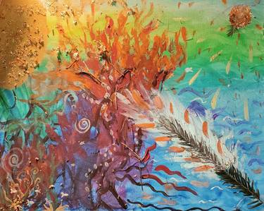 Original Abstract Water Paintings by Leila Li