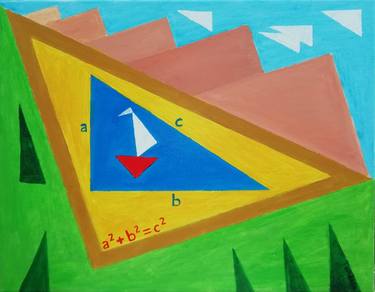 Pythagorean theorem art Original Acrylic thumb