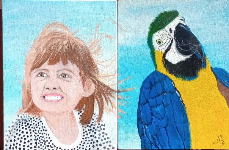 Original Children Painting by Susan Maithya | Contemporary Art on Canvas | Little Girl, Star of the Day