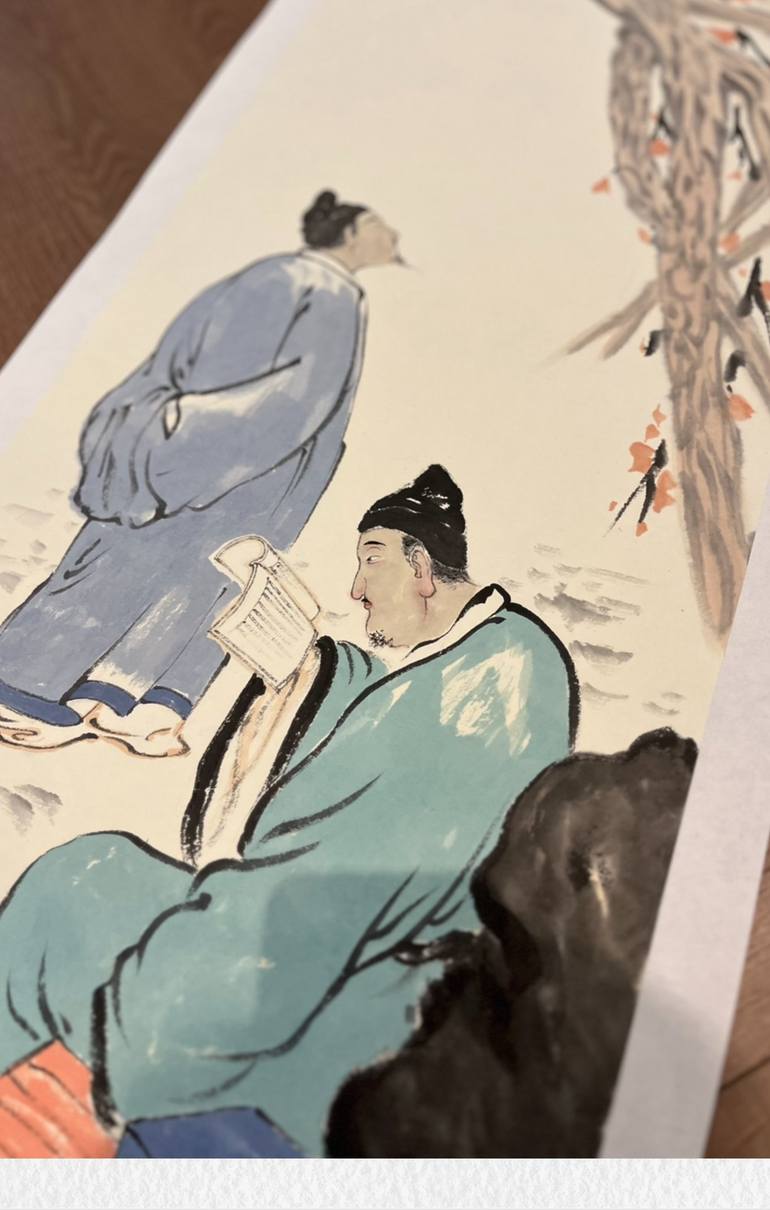 Original Impressionism People Painting by Modern Chinese Ink Art Institute 