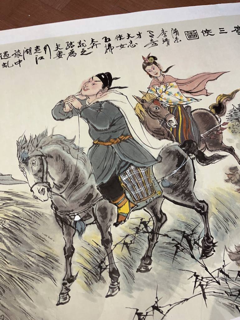 Original Impressionism People Painting by Modern Chinese Ink Art Institute 