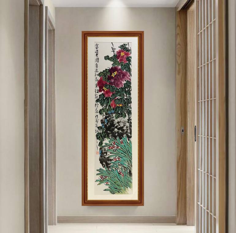 Original Abstract Botanic Painting by Modern Chinese Ink Art Institute 