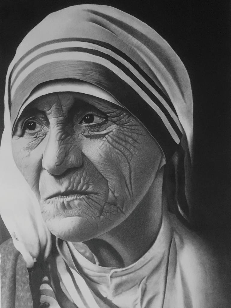 MOTHER TERESA Drawing by Sunday Abraham | Saatchi Art