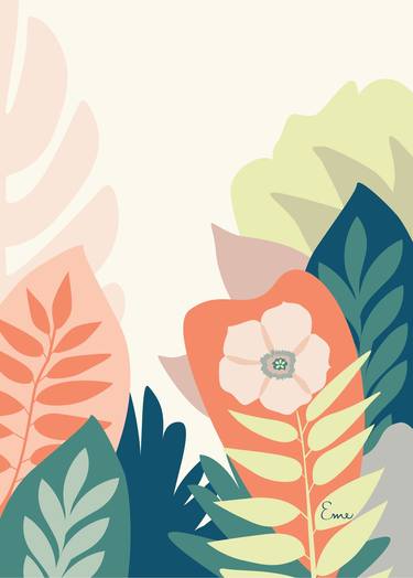 Print of Art Deco Botanic Digital by Mercedes Alvarez