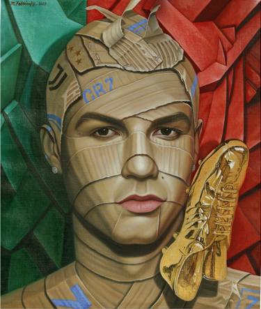 Cristiano Ronaldo Original Oil on Canvas Framed Painting 77x52cm Painting  by Mark Johns