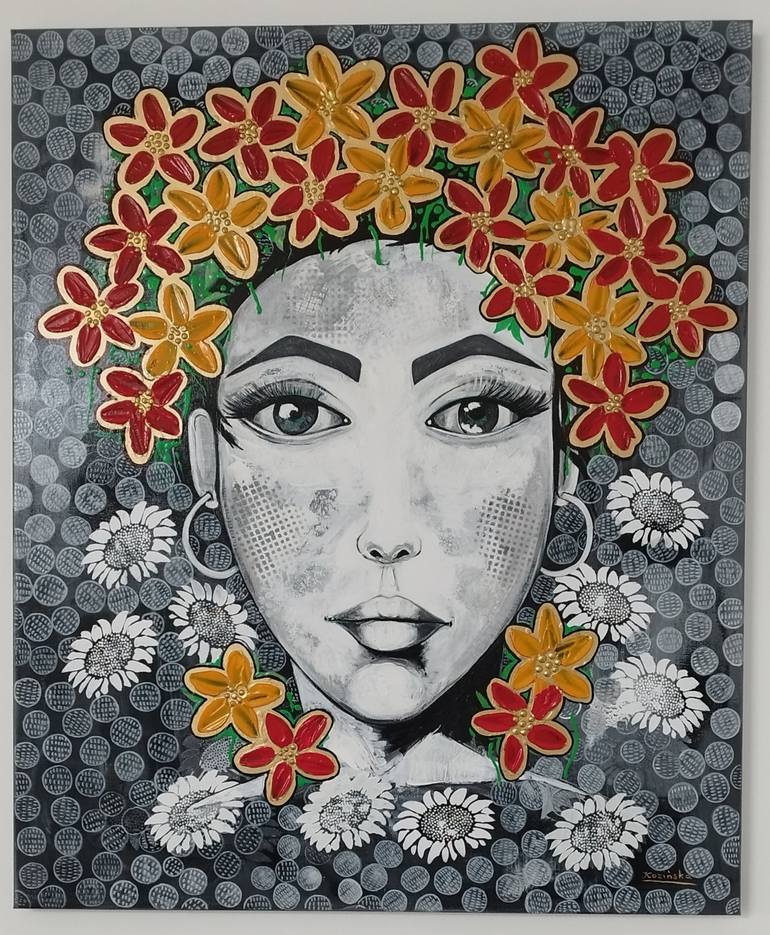 Original Abstract People Painting by Urszula Kozinska