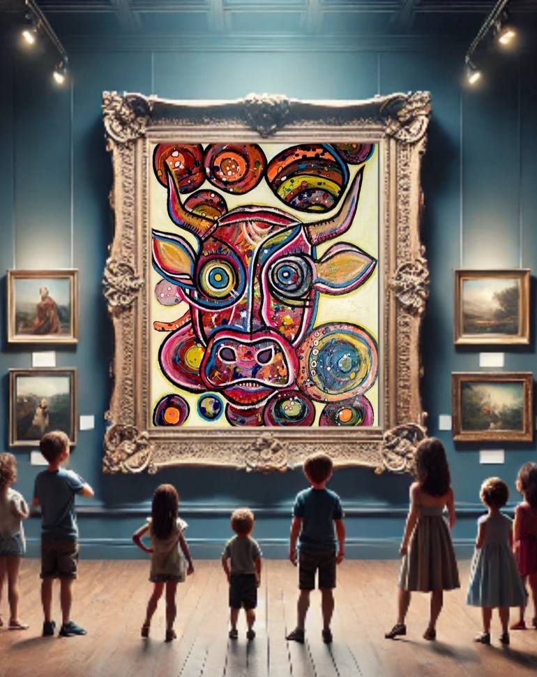 Original Surrealism Abstract Painting by Urszula Kozinska