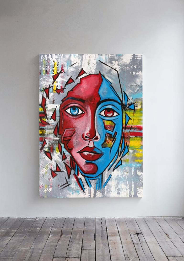 Original Surrealism Abstract Painting by Urszula Kozinska