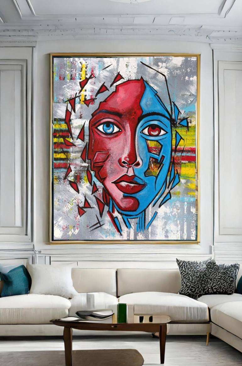 Original Surrealism Abstract Painting by Urszula Kozinska