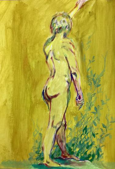 Print of Impressionism Nude Mixed Media by Konstantin Lakstigal
