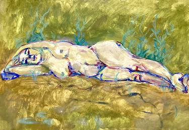 Print of Expressionism Nude Mixed Media by Konstantin Lakstigal