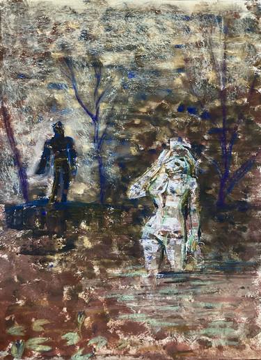 Print of Expressionism Nude Mixed Media by Konstantin Lakstigal