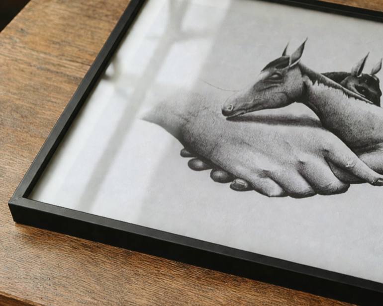 Original Black & White Horse Drawing by Daniel Akpojotor