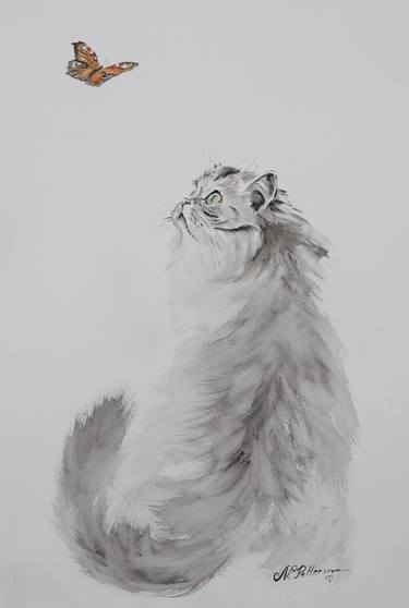 Original Figurative Cats Paintings by Natalia Pettersson