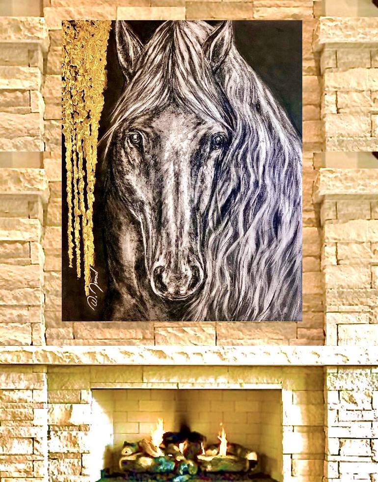 Original Fine Art Horse Painting by Walter Israel