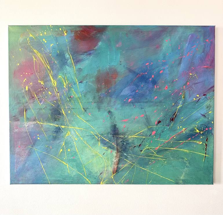 Original Abstract Outer Space Painting by Yasemin Akturk