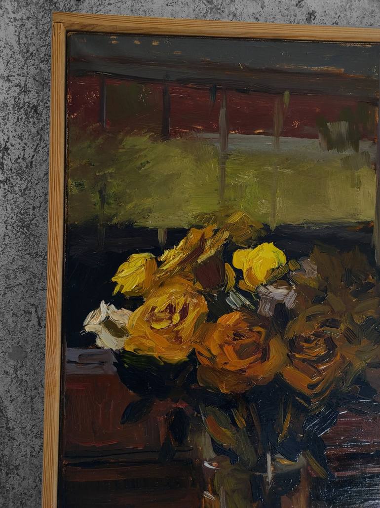 Original Impressionism Floral Painting by Bartosz Korotkiewicz