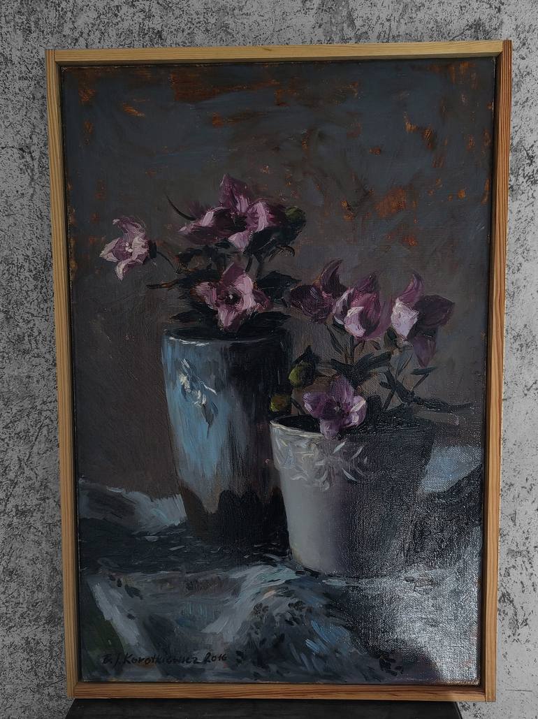 Original Impressionism Floral Painting by Bartosz Korotkiewicz