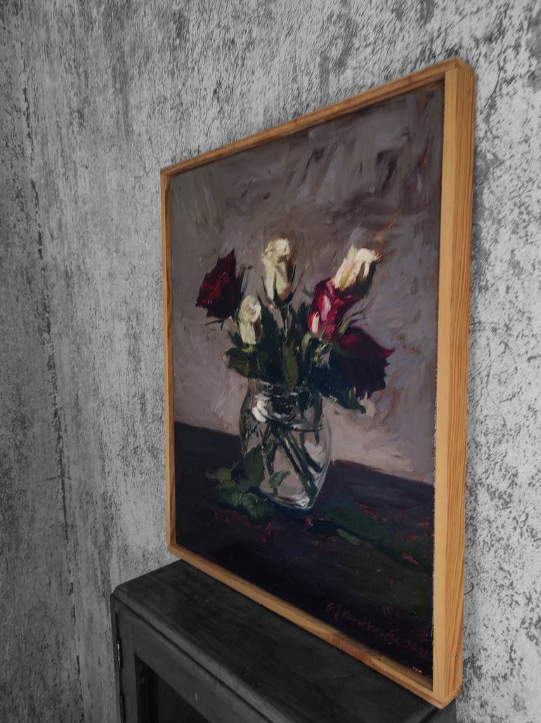 Original Impressionism Floral Painting by Bartosz Korotkiewicz