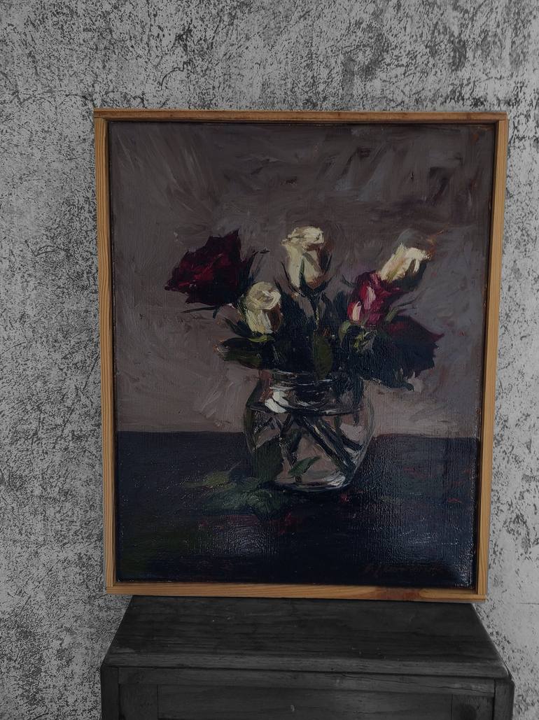 Original Floral Painting by Bartosz Korotkiewicz