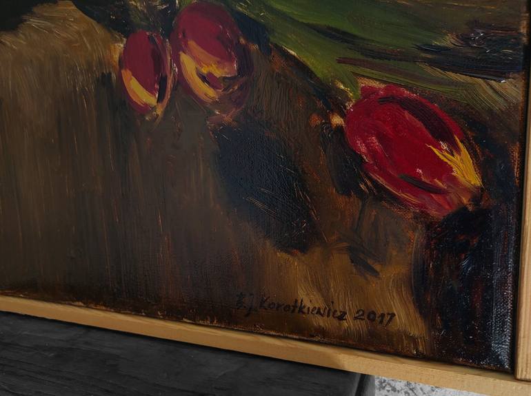 Original Impressionism Floral Painting by Bartosz Korotkiewicz