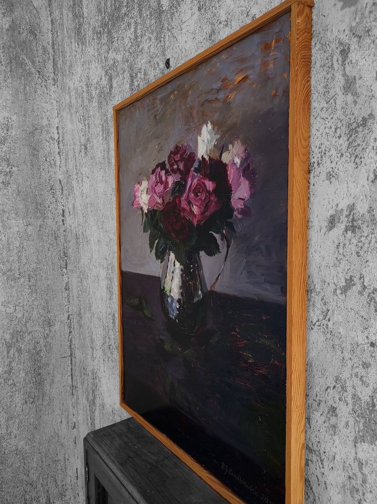 Original Floral Painting by Bartosz Korotkiewicz