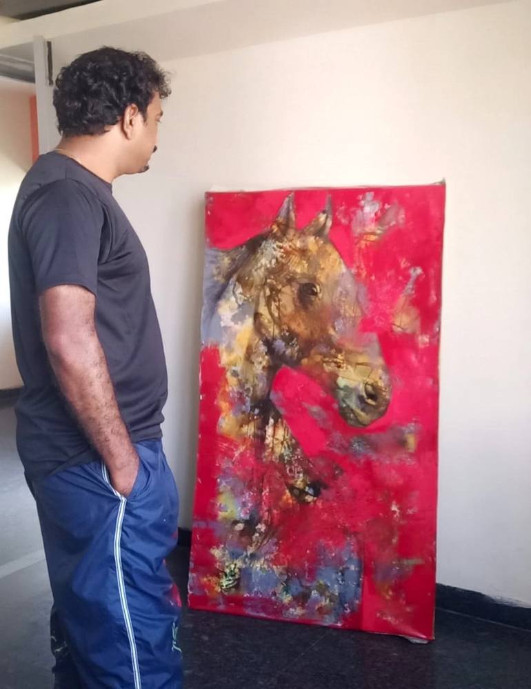 Original Abstract Animal Painting by Ramesh Terdal