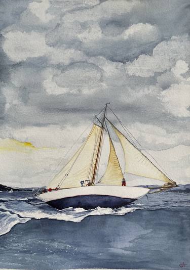 Print of Fine Art Sailboat Paintings by Anna Zhdanyuk