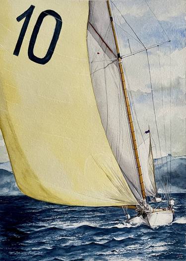 Print of Sailboat Paintings by Anna Zhdanyuk
