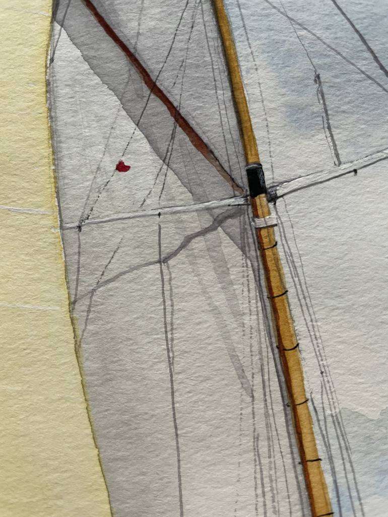 Original Sailboat Painting by Anna Zhdanyuk