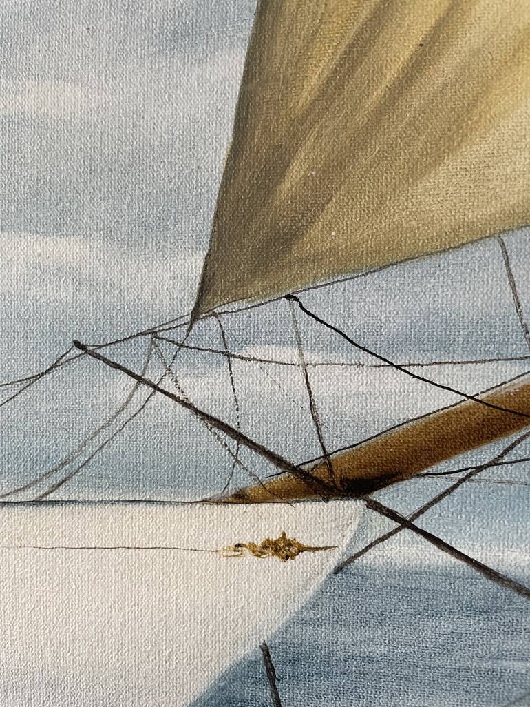 Original Illustration Yacht Painting by Anna Zhdanyuk