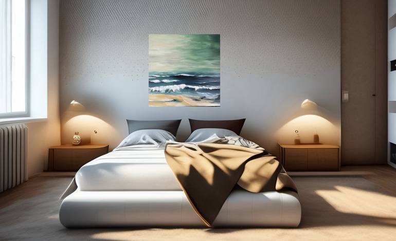 Original Abstract Beach Painting by Anna Zhdanyuk