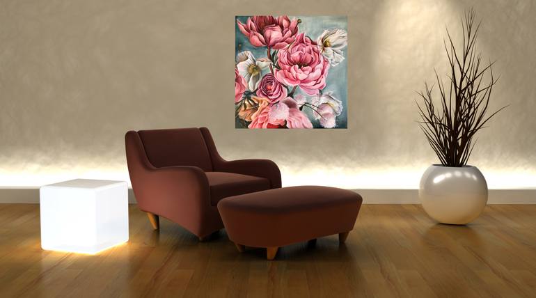 Original Abstract Floral Painting by Anna Zhdanyuk