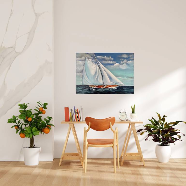 Original Contemporary Yacht Painting by Anna Zhdanyuk