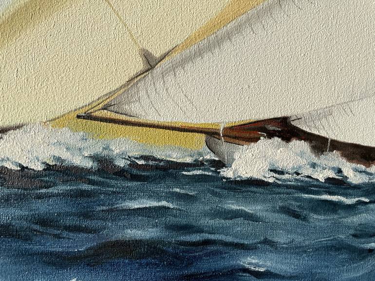 Original Yacht Painting by Anna Zhdanyuk