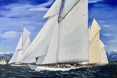 Original Contemporary Yacht Paintings by Anna Zhdanyuk