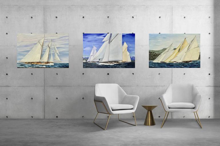 Original Contemporary Yacht Painting by Anna Zhdanyuk