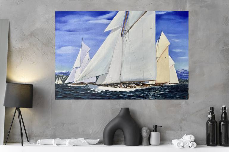 Original Contemporary Yacht Painting by Anna Zhdanyuk