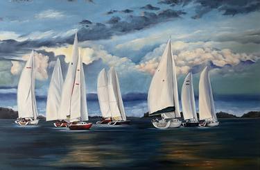 Original Boat Paintings by Anna Zhdanyuk