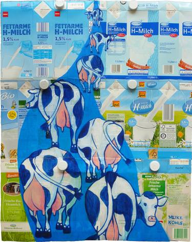 Print of Pop Art Cows Paintings by Meike Kohls