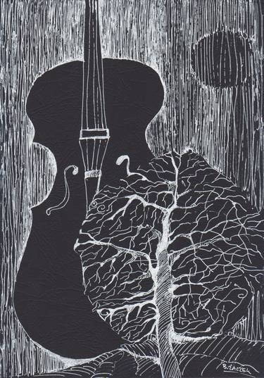 Original Abstract Expressionism Music Drawings by Beata Zaczek