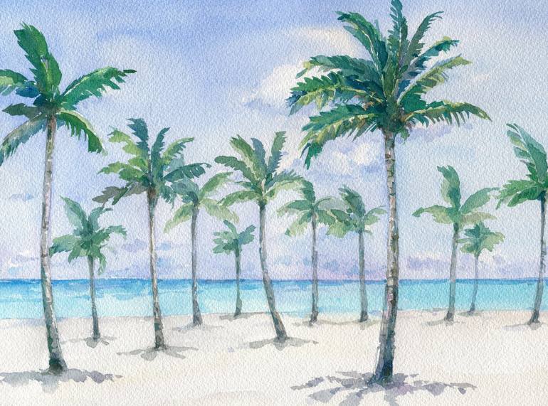 Original Impressionism Beach Painting by Jenny Klein