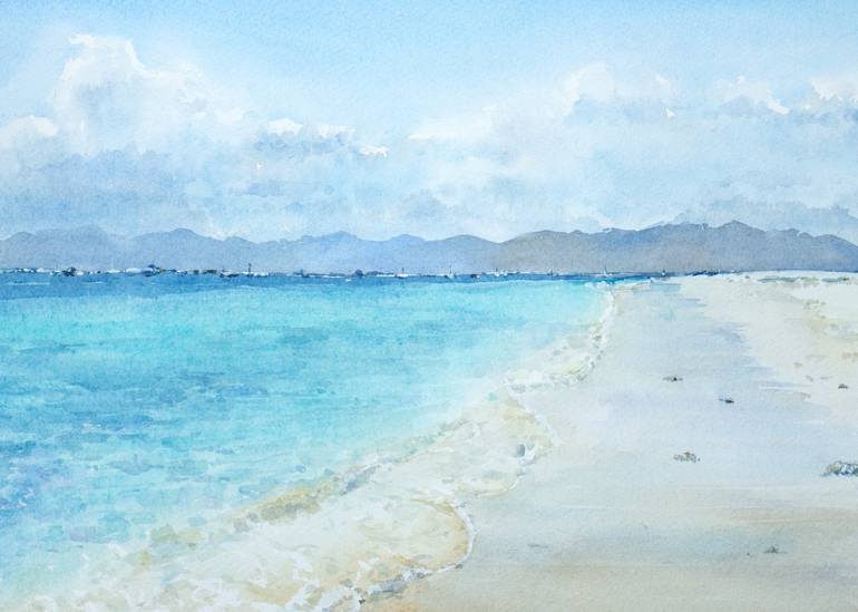 Original Impressionism Beach Painting by Jenny Klein