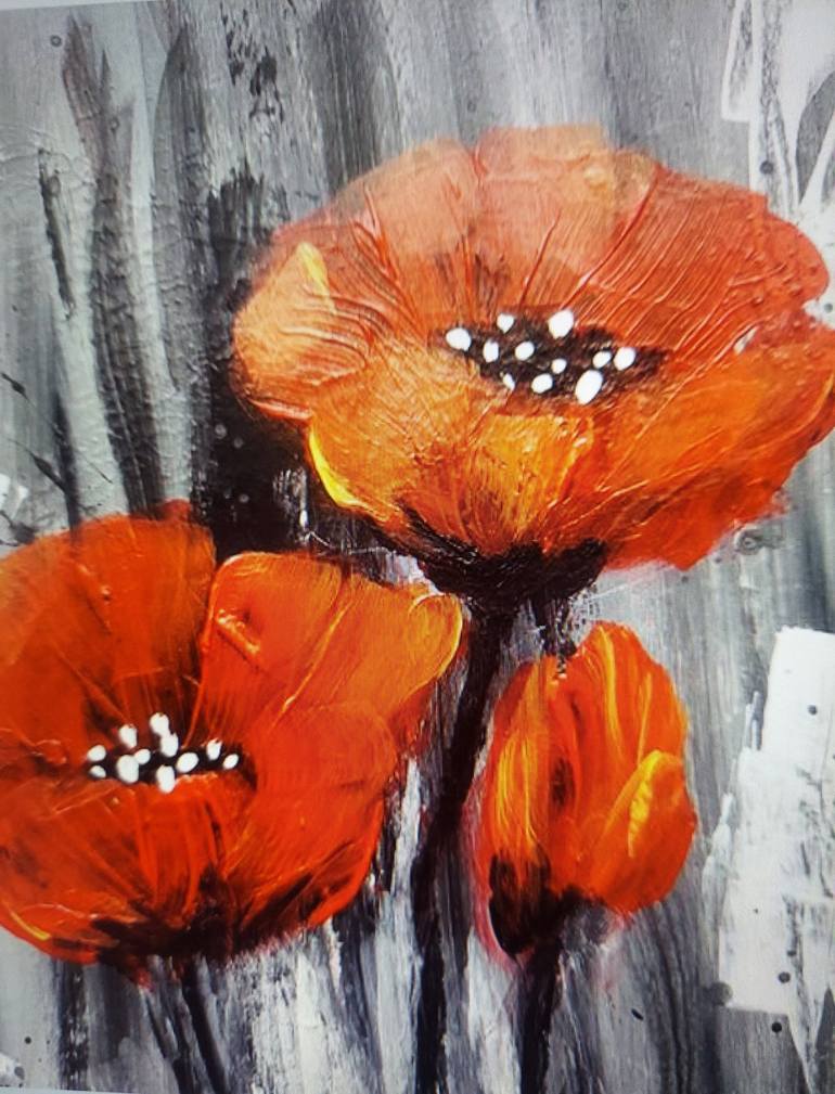 Original Abstract Floral Painting by Lyubov Shovkun