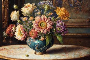Floral Symphony, realism painting style, L.ed.av 10/10 thumb